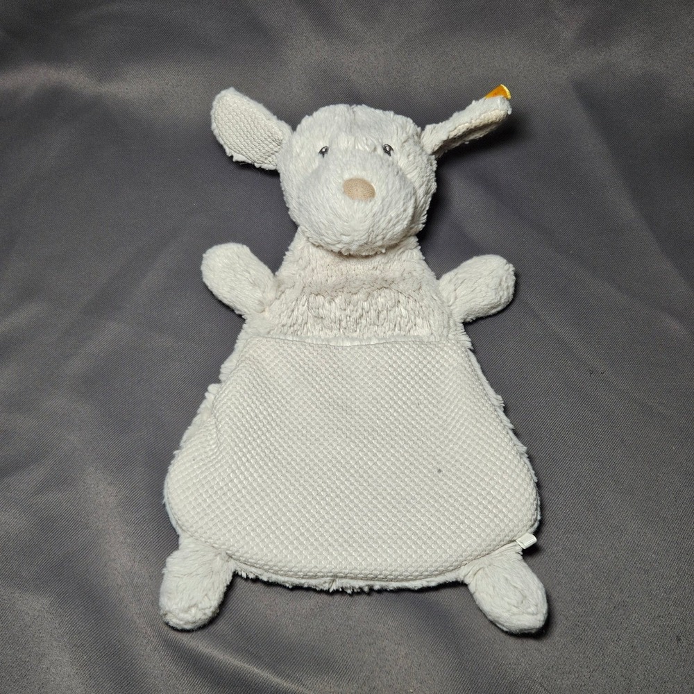 Steiff Lamm Lita Lamb Comforter Lovey Plush Cream Sheep Button in Ear 239618